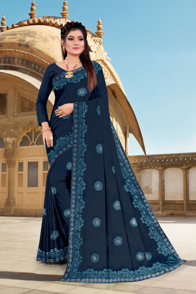 Shanaya Tejas Stylish Exclusive Wear Georgette Embroidery Work With Swarovski Diamond Saree Collection